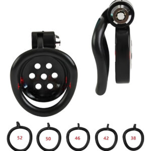 Jaula de castidad Invertida Sado Pene Flat Set 5 Anillos