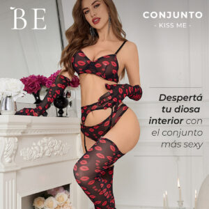 Conjunto Bralette, Tanga Cola Less Medias Be Suave W730